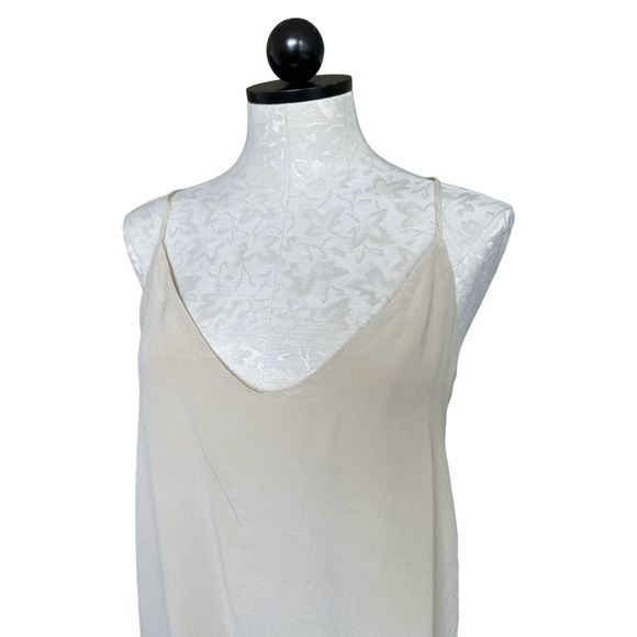 Habitual 100% Silk Shell Tank Beige Adjustable Straps Wrap Crop Back Size M - Picture 5 of 12